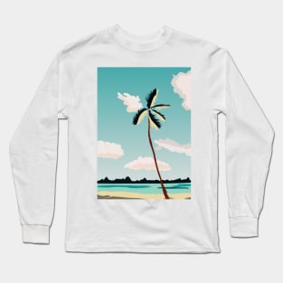 Beach summer vibes illustration Long Sleeve T-Shirt